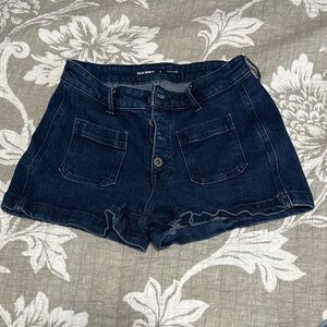 Old Navy Women's Dark Blue High Rise Jean Shorts
